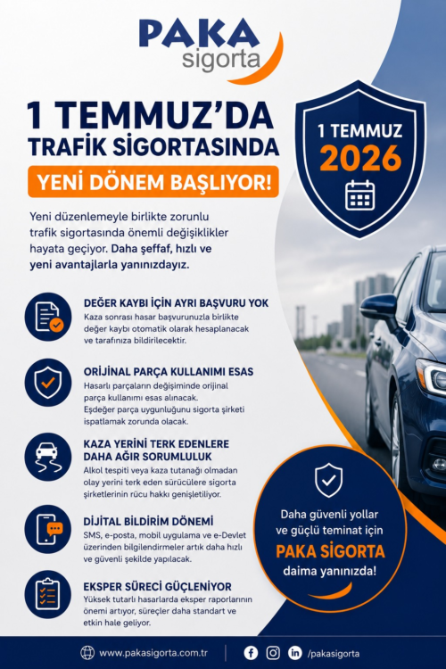 1 Temmuz 2026 Trafik Sigortasında Yeni Dönem | Değer Kaybı ve Hasar Süreçleri
