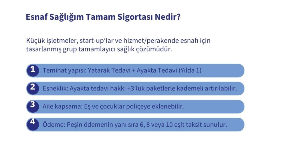 Esnaf ve küçük işletmelere özel tamamlayıcı sağlık sigortası