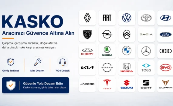 PAKA Sigorta kasko hizmeti kapsamında Chery, Renault, Fiat, Volkswagen, Toyota, Tesla, Jaecoo ve diğer araç markaları